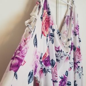 Off the shoulder floral shirt